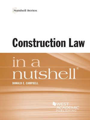 cover image of Construction Law in a Nutshell